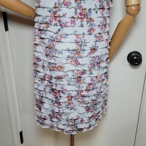 Free People Vintage Y2K Floral Ruffle Spring Dress Size Medium - Picture 9 of 12